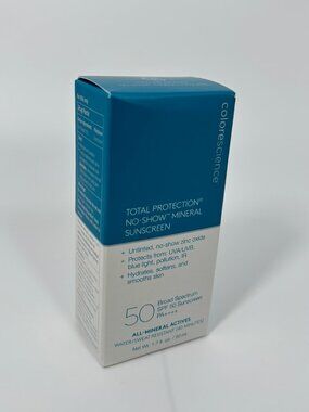 Colorescience Total Protection No Show Mineral Sunscreen SPF 50 Full Size NIB